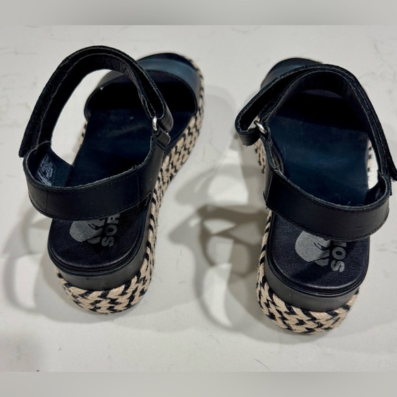 Sorel Black and White Platform Sandals - Picture 3 of 5